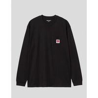 carhartt camiseta manga larga camiseta pocket heart ls tee black para hombre