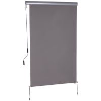 outsunny persiana vertical para balcon y terraza proteccion contra el viento panel lateral privacidad con manivela 200x120 cm   aosom espana