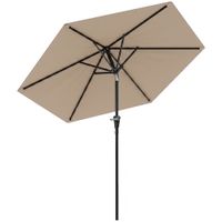 outsunny sombrilla de jardin o230x216 cm parasol basculante con apertura manual impermeable para patio piscina color caqui   aosom espana