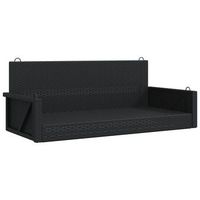 banco columpio  banco de jardin de ratan sintetico negro 119x56x48 cm