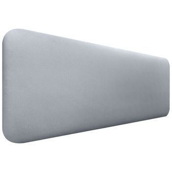 Dhome Cabecero Tapizado Liso Redondeado Polipiel Para Pared Acústicos Cabeceros Absorbentes Cabezal Cama Dormitorio (plata, 145cm)