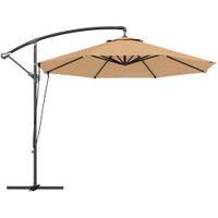 outsunny parasol de jardin excentrico sombrilla con funda para sombrilla proteccion uv 50 y base cruzada o290x243 cm caqui