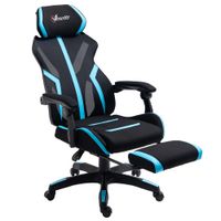 vinsetto silla gaming giratoria con reposapies retractil silla de oficina reclinable con reposacabezas y altura ajustable 65x65x119-129   aosom espana