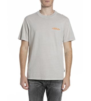 Replay para hombre. M3398.000.22662N Camiseta logotipo gris (M), Casual, Algodón, Manga corta
