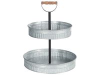 soporte para tartas de 2 pisos  plateado
