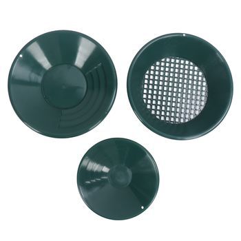 Kit 3 Tazas Cribado Lavado Dragado Prospección Oro Plástico Abs Redondo Manual