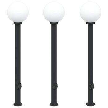 Balizas De Luz Con Toma De Corriente, 3 Unidades, 120 Cm, Color Negro, Ip44 Vidaxl