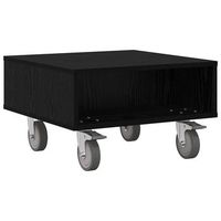 mesa lateral con ruedas roble negro 505 x 50 x 30 cm vidaxl