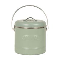 cubo de compost de hierro verde