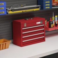 caja de herramientas de acero durhand 51x22x395 cm-rojo
