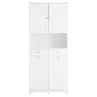 sobuy mueble de bano estrecho con 2 cestas y 2 cajones armario alto blanco