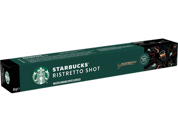 Cápsulas monodosis - Starbucks Ristretto Shot by Nespresso®, 100% Arábica, Intenso, Notas de Caramelos y Frutos Rojos