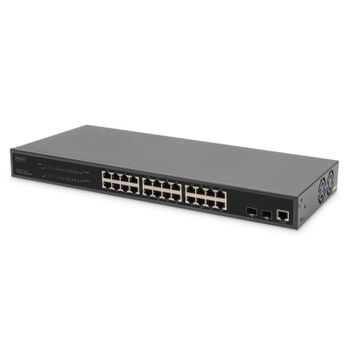 Conmutador PoE Gigabit Digitus 24 puertos + 2 SFP L2 Gestionado 1U