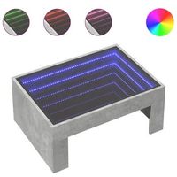 mesa de cafe - mesa de centro con infinity led gris hormigon 70x50x30 cm
