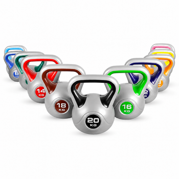Gorilla Sports Kettlebell de Plástico 2-20 kg, Agarre Ergonómico, Fitness