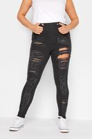 grace jeggings negros con rotos mujer curvy y tallas grandes yours