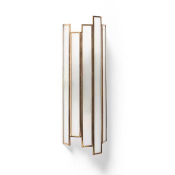 Lámpara De Pared De Metal Y Cristal Bredos Dorado