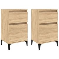 mesitas de noche 2 uds color roble sonoma 40x35x70 cm