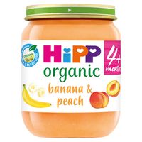hipp organic banana  peach jar 4 months