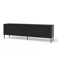 aparador de 4 puertas en melamina y mdf negro