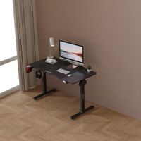 escritorio ajustable en altura stryn aglomeradoacero 120x60cm - negro protec
