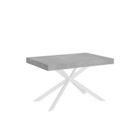 mesa extensible 80x120204 cm plaker cemento patas blanca