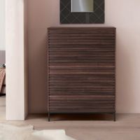 comoda con 4 cajones en efecto de madera de nogal marron