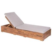 tumbona de jardin de acacia marron para terraza y exterior