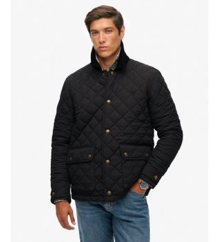 Superdry para hombre. M5012270A Chaqueta Quilted Estate Coach negro (XXL), Casual, Poliéster