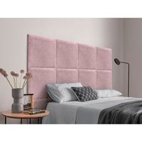 dhome cabecero tapizado para camas de 95cm compuesto de paneles autoadhesivos intercambiables de lana ecologica cama lujo dormitorio acolchado salmon