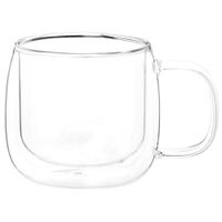 taza de doble pared de vidrio