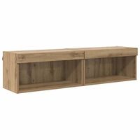 conjunto de mueble de tv 2 uds  mueble de salon  gabinete de tv roble artesanal 60 x 30 x 30 cm