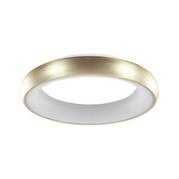 Lámpara De Techo Led De Metal Dorado Blanco Sintético Moderno Ataran