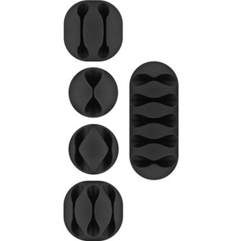 Clip organizador de cables Goobay 70683 set 5 piezas autoadhesivo negro