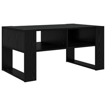 Mesa De Café - Mesa De Centro - Mesa Baja Roble Negro 92 X 53 X 45 Cm Madera De Ingeniería