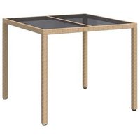 mesa de jardin  mesa de exterior beige 90 x 90 x 75 cm ratan sintetico