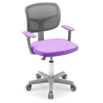 Silla De Escritorio Para Niños Silla Juvenil Giratoria 360° 80-91,5 Cm Altura Ajustable 54 X 50 X 80-91,5 Cm Violeta