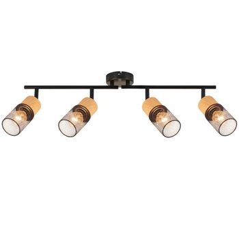 Nava - foco de techo de metal, color negro, 63 cm, 4 luces, e14