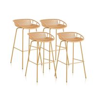 pack 4 taburetes altos 88x47 cm polipropileno arena