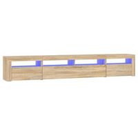 mueble de tv con luces led roble sonoma 240x35x40 cm vidaxl