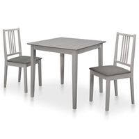 juego de muebles de comedor 3 piezas mdf gris vidaxl