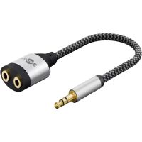 adaptador goobay divisor de audio 1 a 2 35mm estereo gris