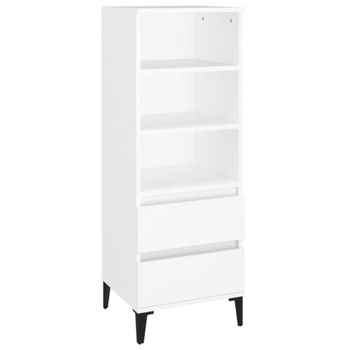 Aparador alto madera contrachapada blanco 40x36x110 cm