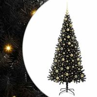 arbol de navidad negro 210 cm pvc vidaxl