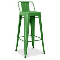 taburete de bar con respaldo - diseno industrial - 76 cm - new edition - stylix  verde