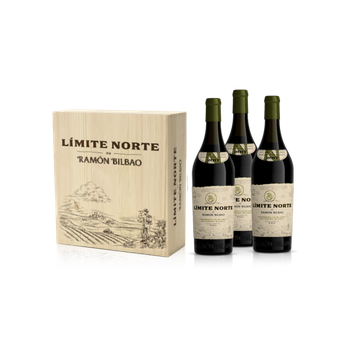 Caja Madera  3 Bot Limite Norte De Ramon Bilbao Blanco Vino Blanco España Rioja D.o.ca. 225 Cl. 12.7º