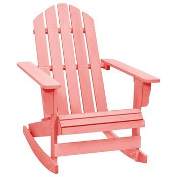 Silla Mecedora De Jardín Adirondack Madera Maciza De Abeto Rosa Vidaxl