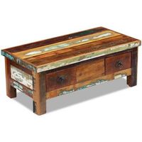 mesa de centro con cajones madera maciza reciclada 90x45x35 cm vidaxl