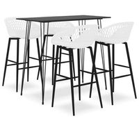 mesa alta y taburetes de bar 5 piezas negro y blanco vidaxl