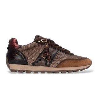 Carmela para mujer. 16423701-MARRON Zapatillas de Piel 164237 marrón (40), Plano, Cordones, Casual